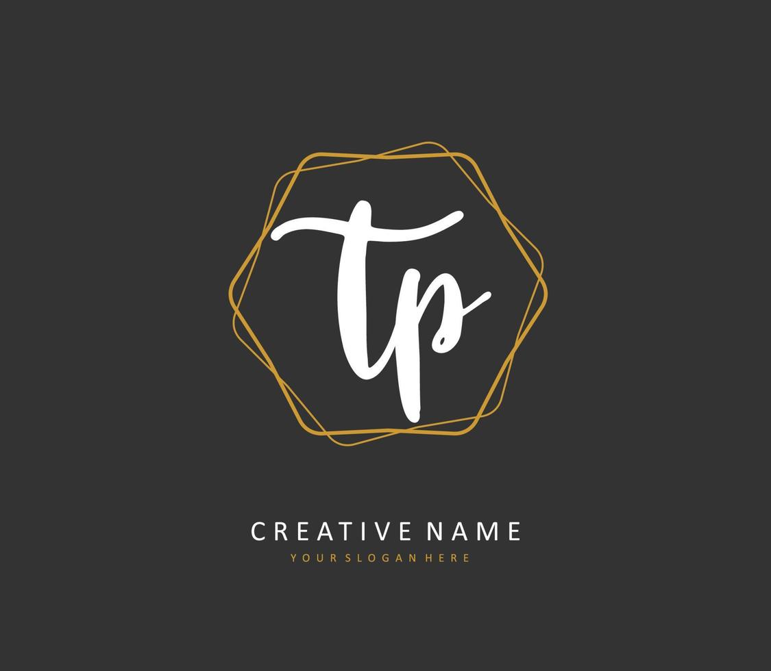 tp initiale lettre écriture et Signature logo. une concept écriture initiale logo avec modèle élément. vecteur