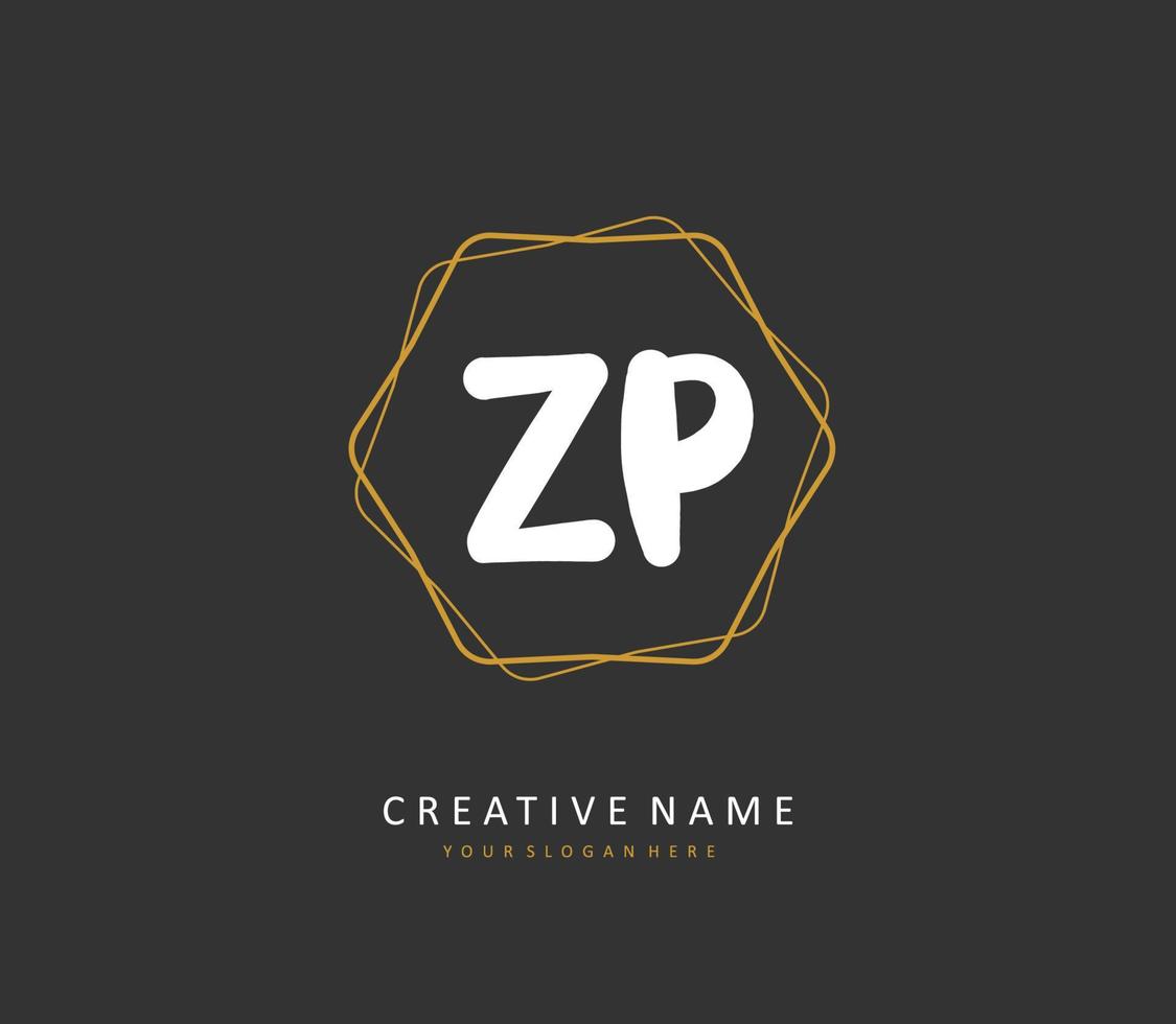 zp initiale lettre écriture et Signature logo. une concept écriture initiale logo avec modèle élément. vecteur
