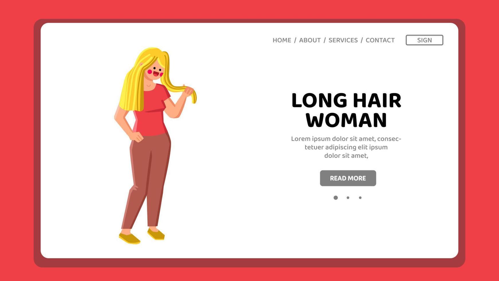 longue cheveux femme vecteur