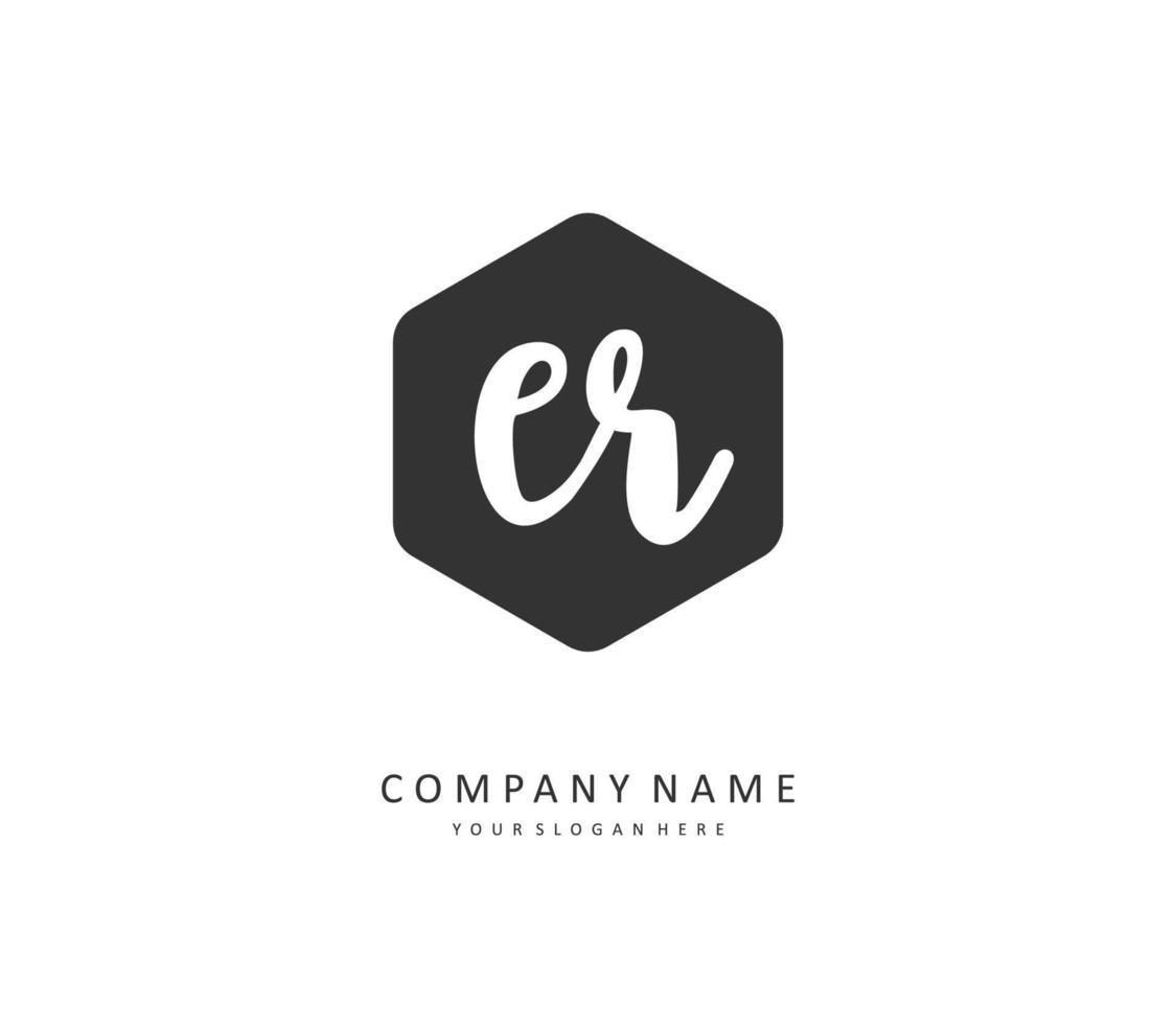 euh initiale lettre écriture et Signature logo. une concept écriture initiale logo avec modèle élément. vecteur