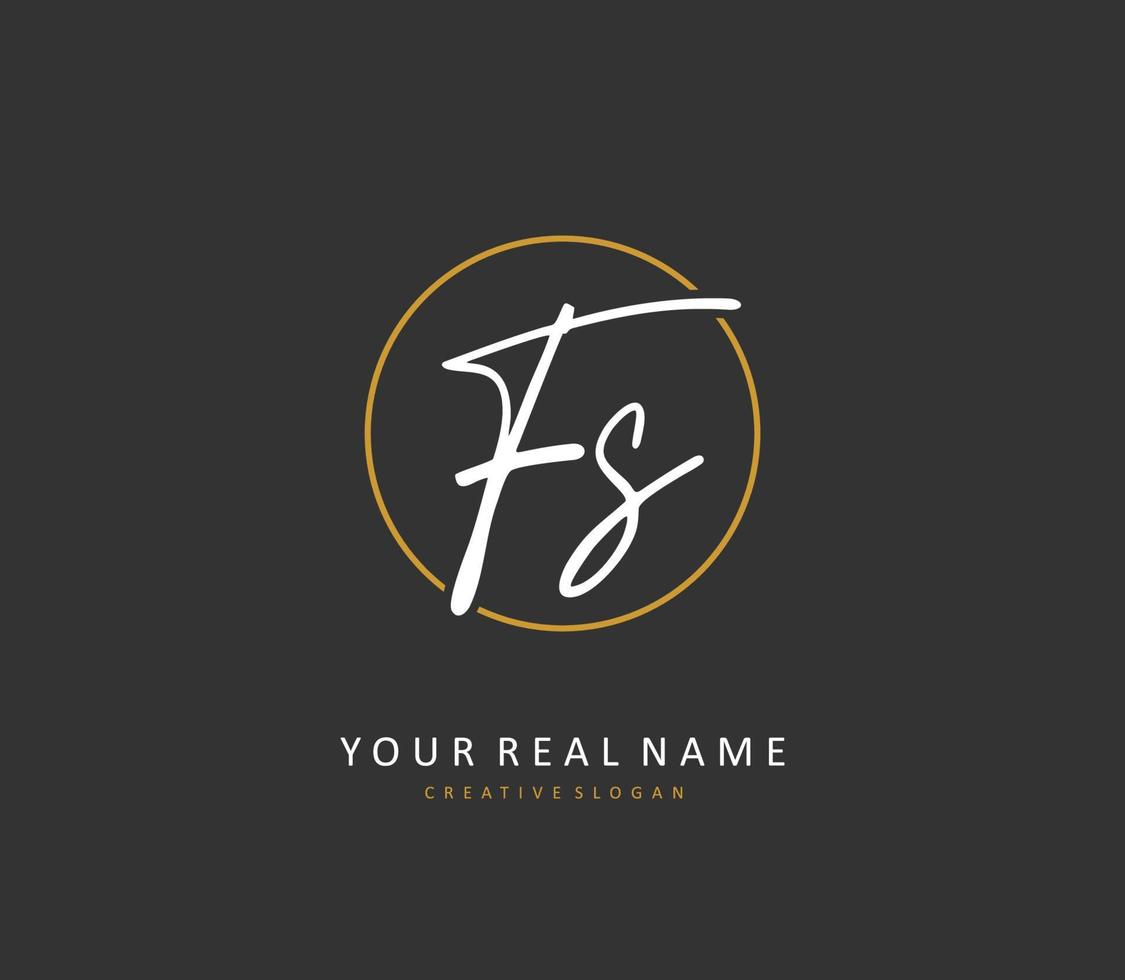 F s fs initiale lettre écriture et Signature logo. une concept écriture initiale logo avec modèle élément. vecteur