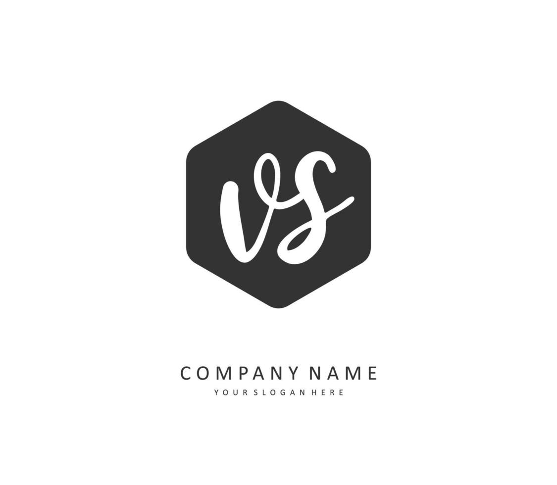 v s contre initiale lettre écriture et Signature logo. une concept écriture initiale logo avec modèle élément. vecteur