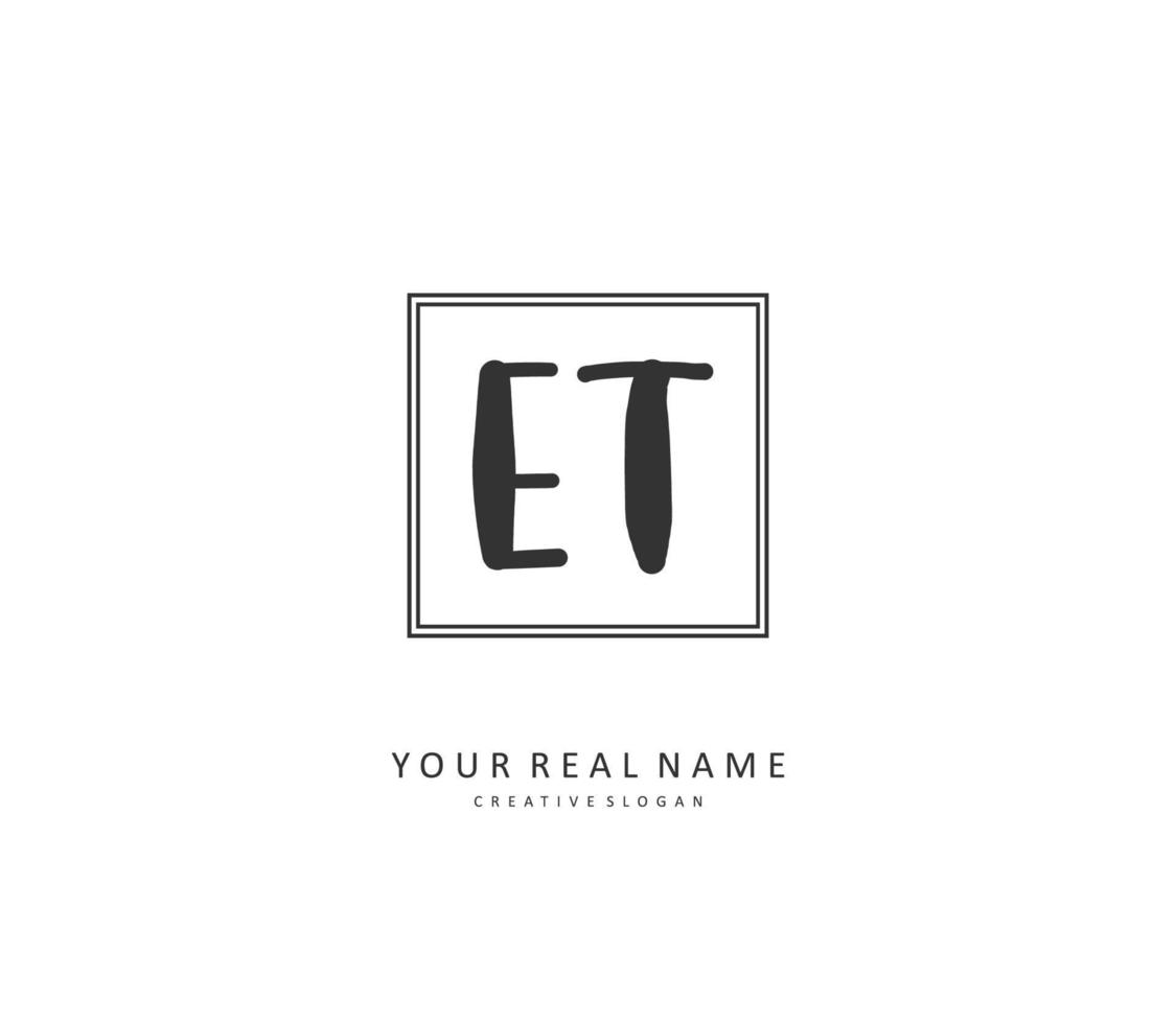 e t et initiale lettre écriture et Signature logo. une concept écriture initiale logo avec modèle élément. vecteur