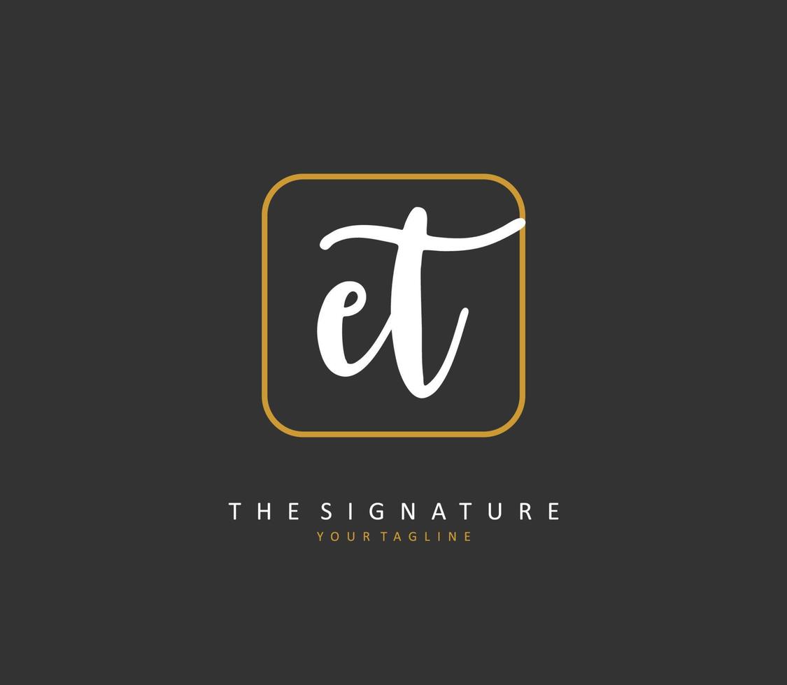 e t et initiale lettre écriture et Signature logo. une concept écriture initiale logo avec modèle élément. vecteur