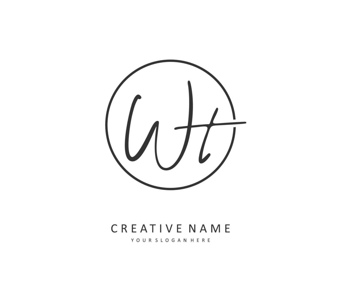 w t poids initiale lettre écriture et Signature logo. une concept écriture initiale logo avec modèle élément. vecteur