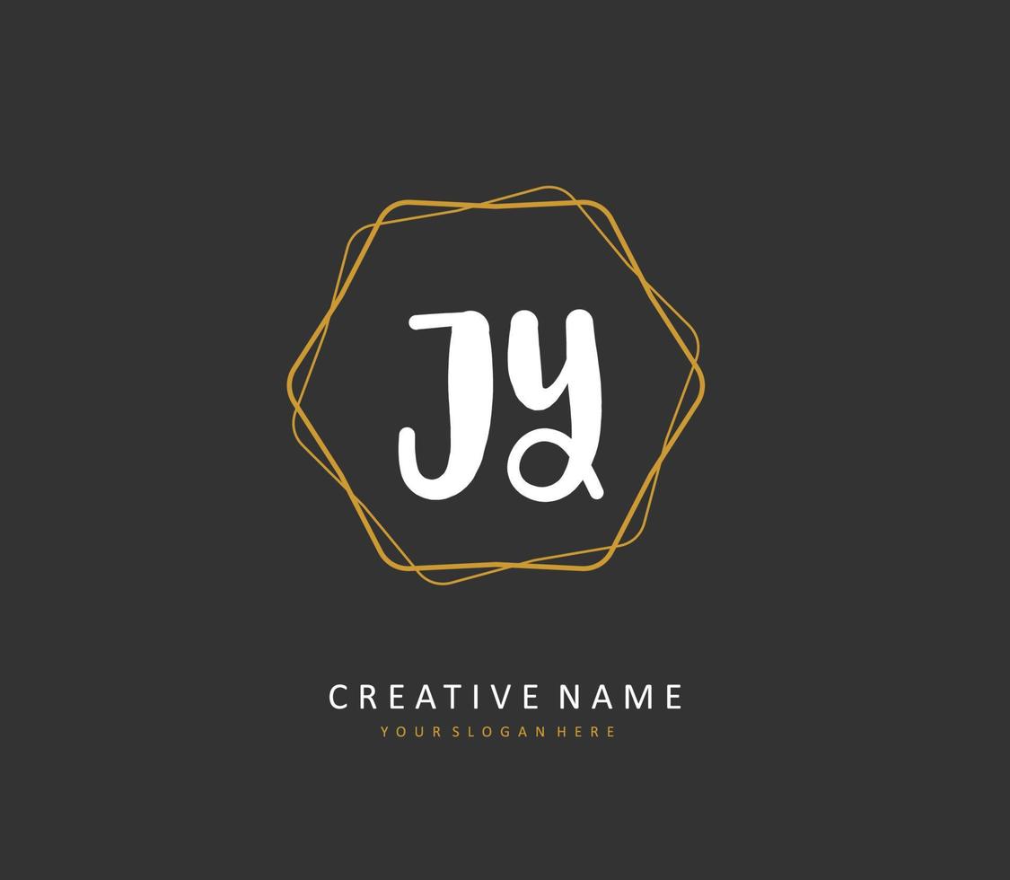 jy initiale lettre écriture et Signature logo. une concept écriture initiale logo avec modèle élément. vecteur