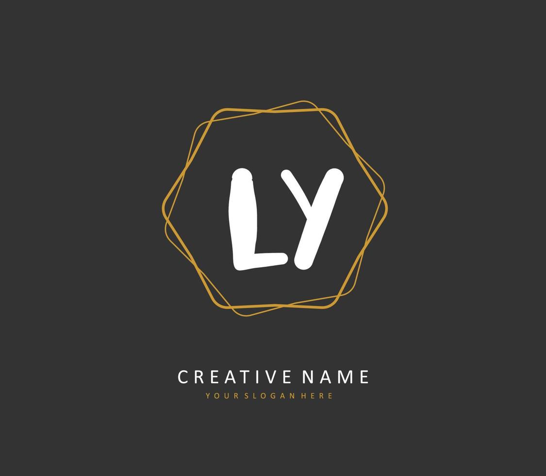 ly initiale lettre écriture et Signature logo. une concept écriture initiale logo avec modèle élément. vecteur