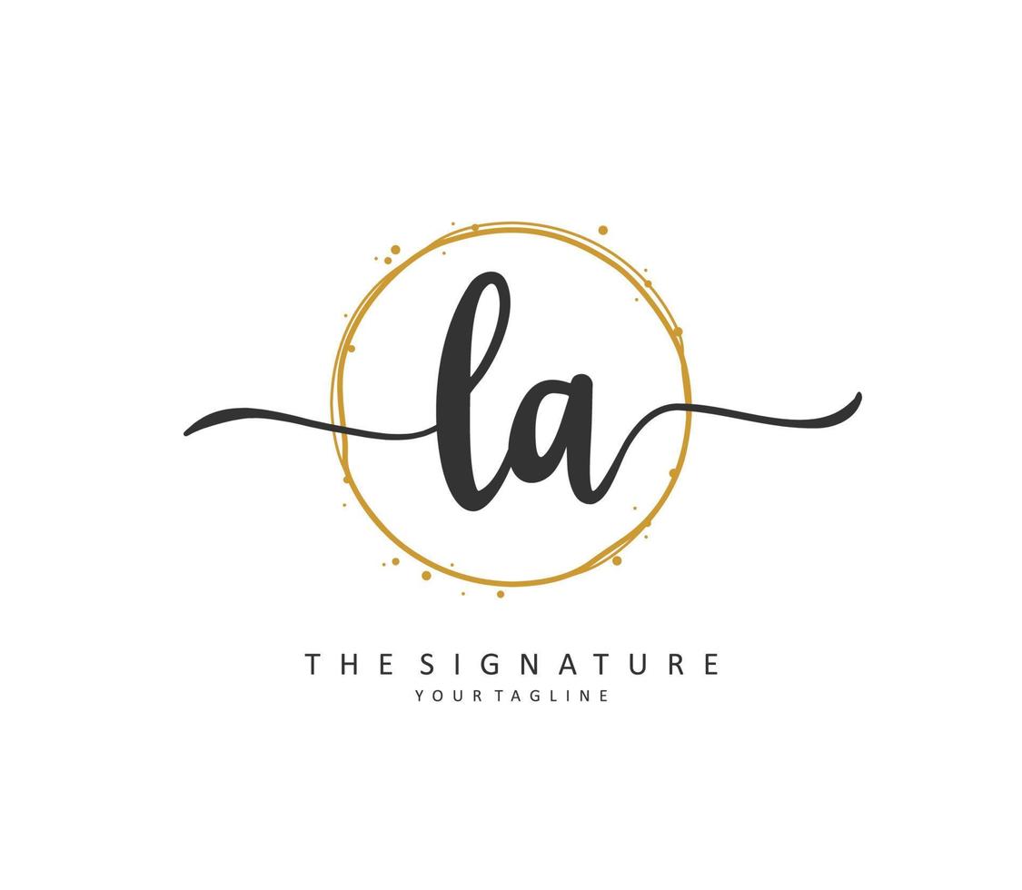 l une la initiale lettre écriture et Signature logo. une concept écriture initiale logo avec modèle élément. vecteur