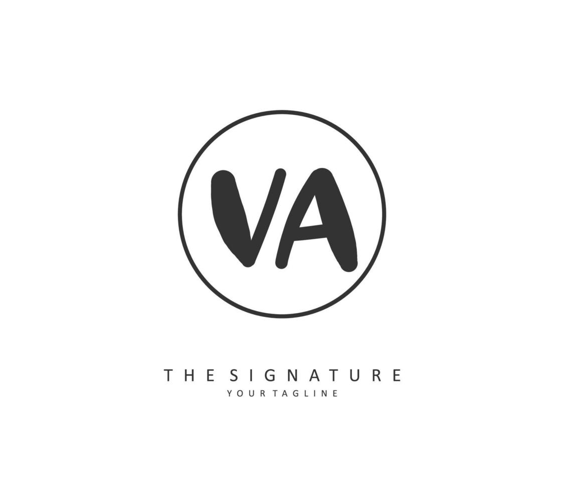 v une Virginie initiale lettre écriture et Signature logo. une concept écriture initiale logo avec modèle élément. vecteur