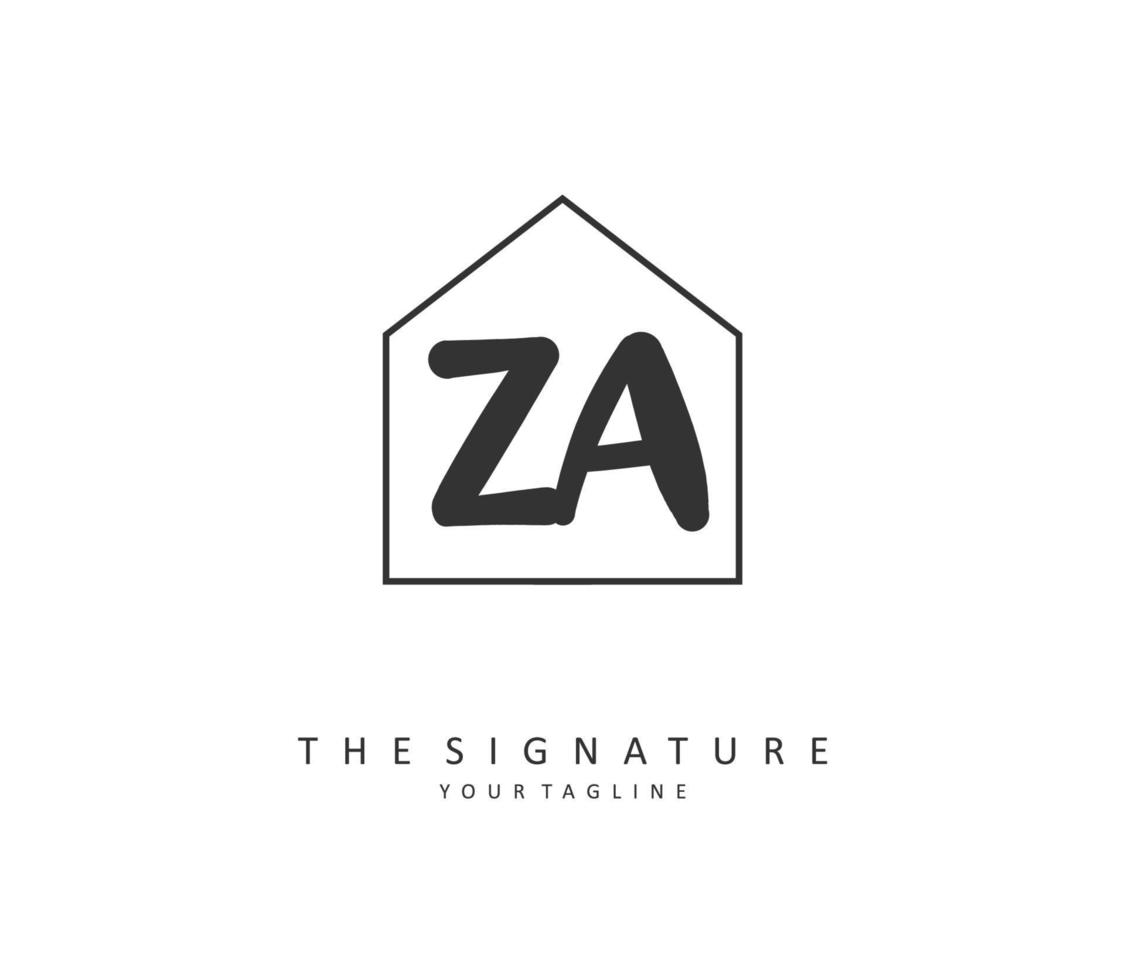 z une za initiale lettre écriture et Signature logo. une concept écriture initiale logo avec modèle élément. vecteur