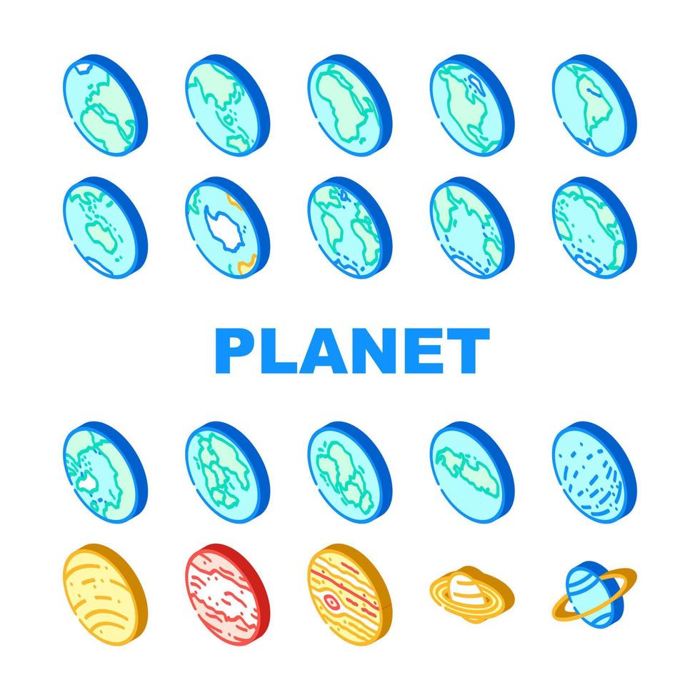 Terre monde globe planète Icônes ensemble vecteur