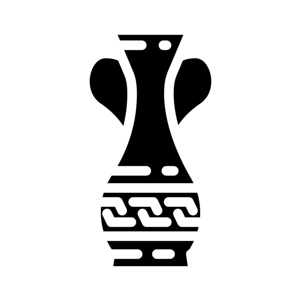vase céramique chambre intérieur glyphe icône vecteur illustration