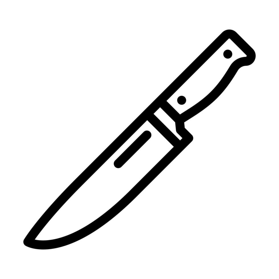chef couteau cuisine ustensiles de cuisine ligne icône vecteur illustration