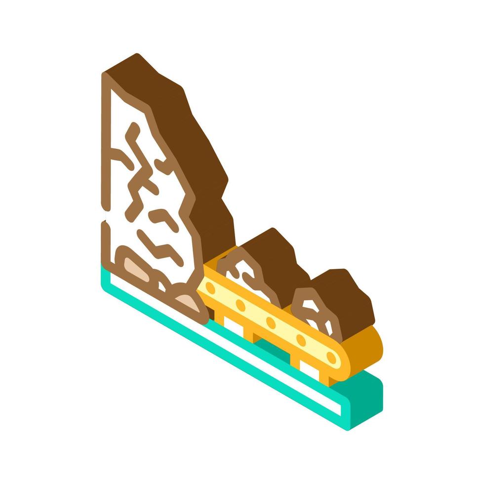 souterrain exploitation minière cuivre production isométrique icône vecteur illustration