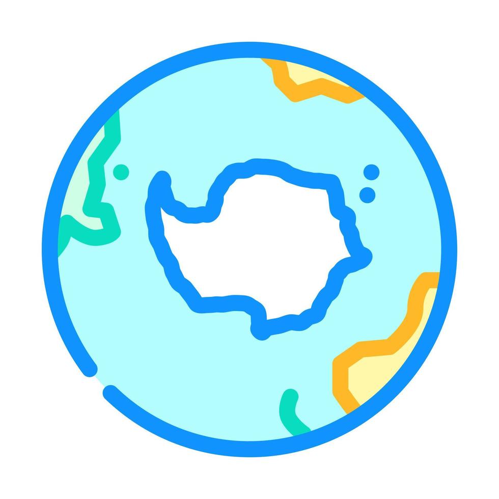 Antarctique Terre planète carte Couleur icône vecteur illustration