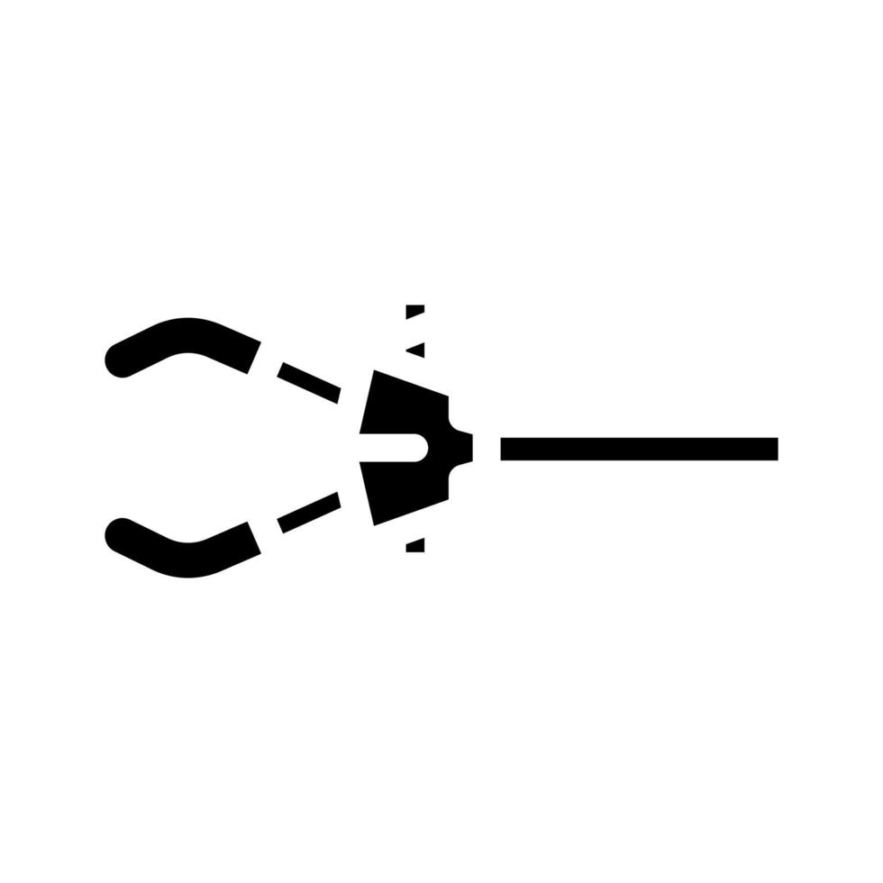 extension pinces chimique verrerie laboratoire glyphe icône vecteur illustration