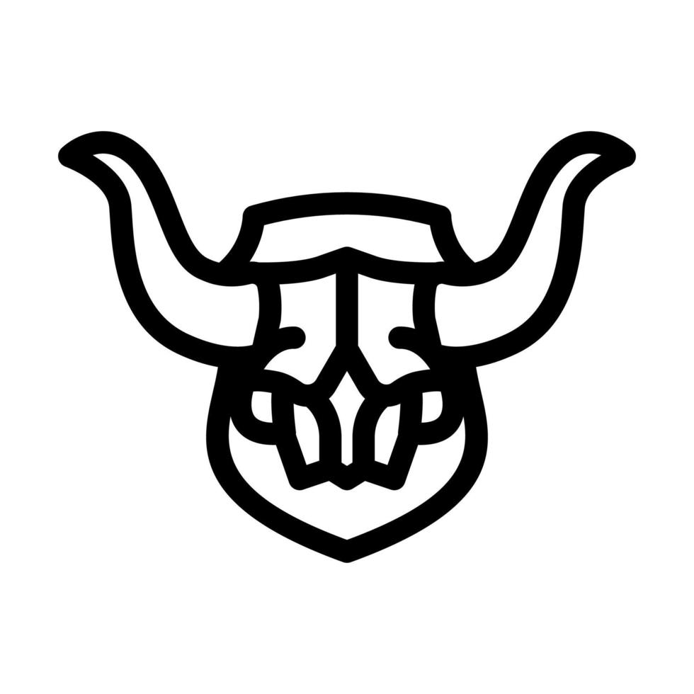crâne vache klaxon animal ligne icône vecteur illustration