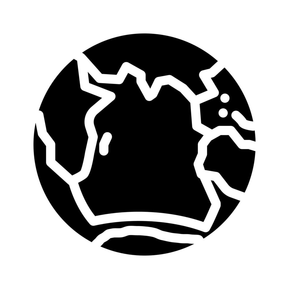 Indien océan carte glyphe icône vecteur illustration