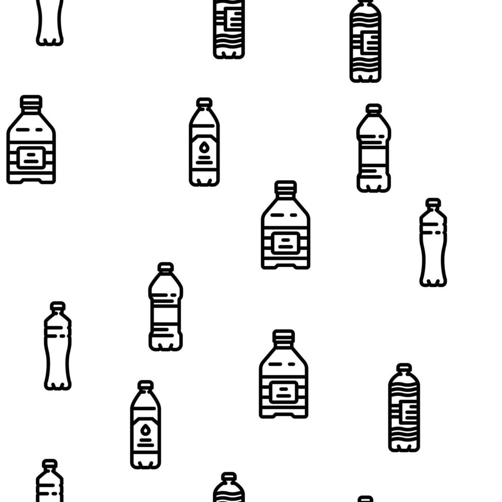 bouteille Plastique l'eau boisson vecteur sans couture modèle