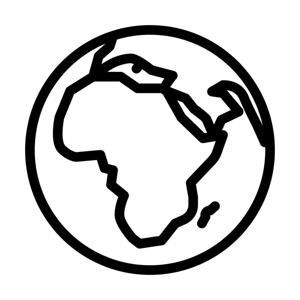 Afrique Terre planète carte ligne icône vecteur illustration