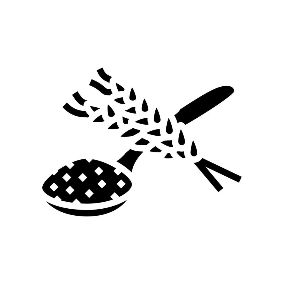 farine cuillère blé glyphe icône vecteur illustration