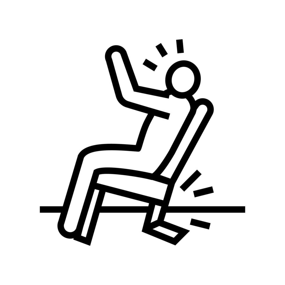 tomber chaise homme accident ligne icône vecteur illustration