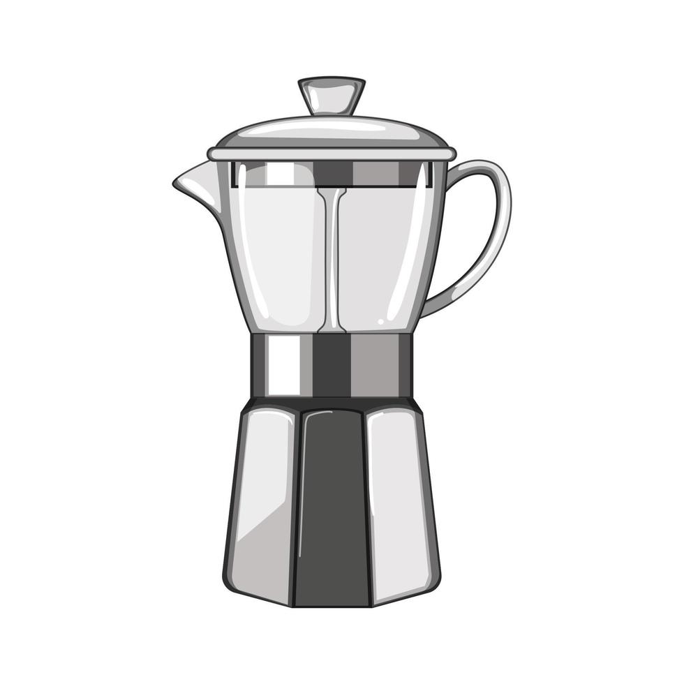 fabricant moka pot café dessin animé vecteur illustration