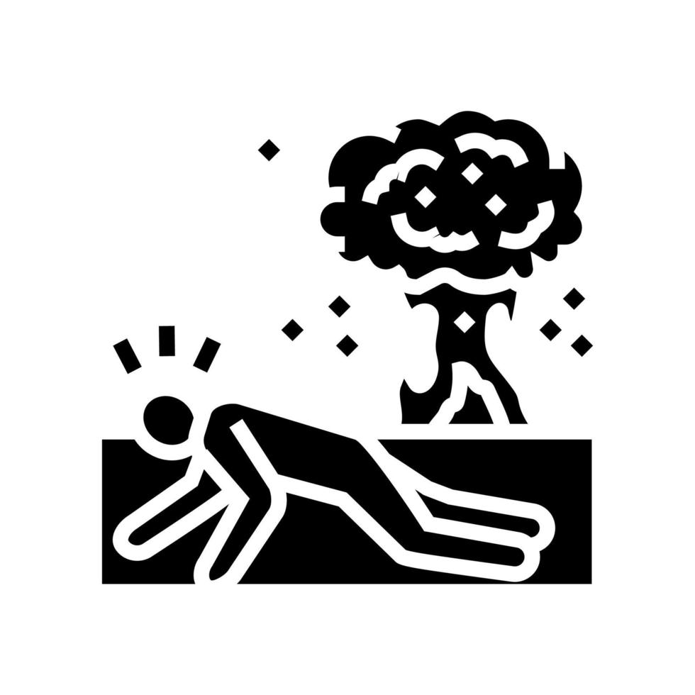 explosion tomber homme accident glyphe icône vecteur illustration