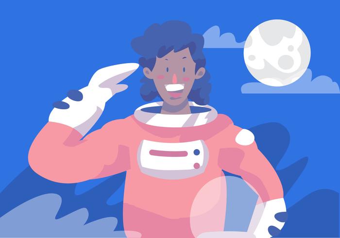 Femmes de couleur Astronaute vecteur