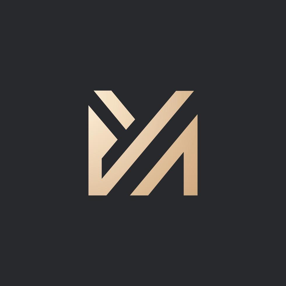 luxe et moderne mon lettre logo conception vecteur