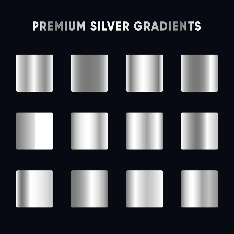 ensemble dégradé argent premium vecteur