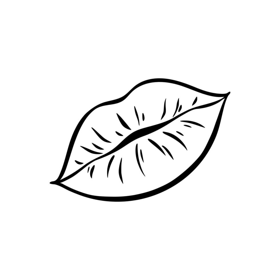 silhouette de femelle lèvres dans rétro pop art style. bouche avec routage lèvres. vecteur contour illustration.