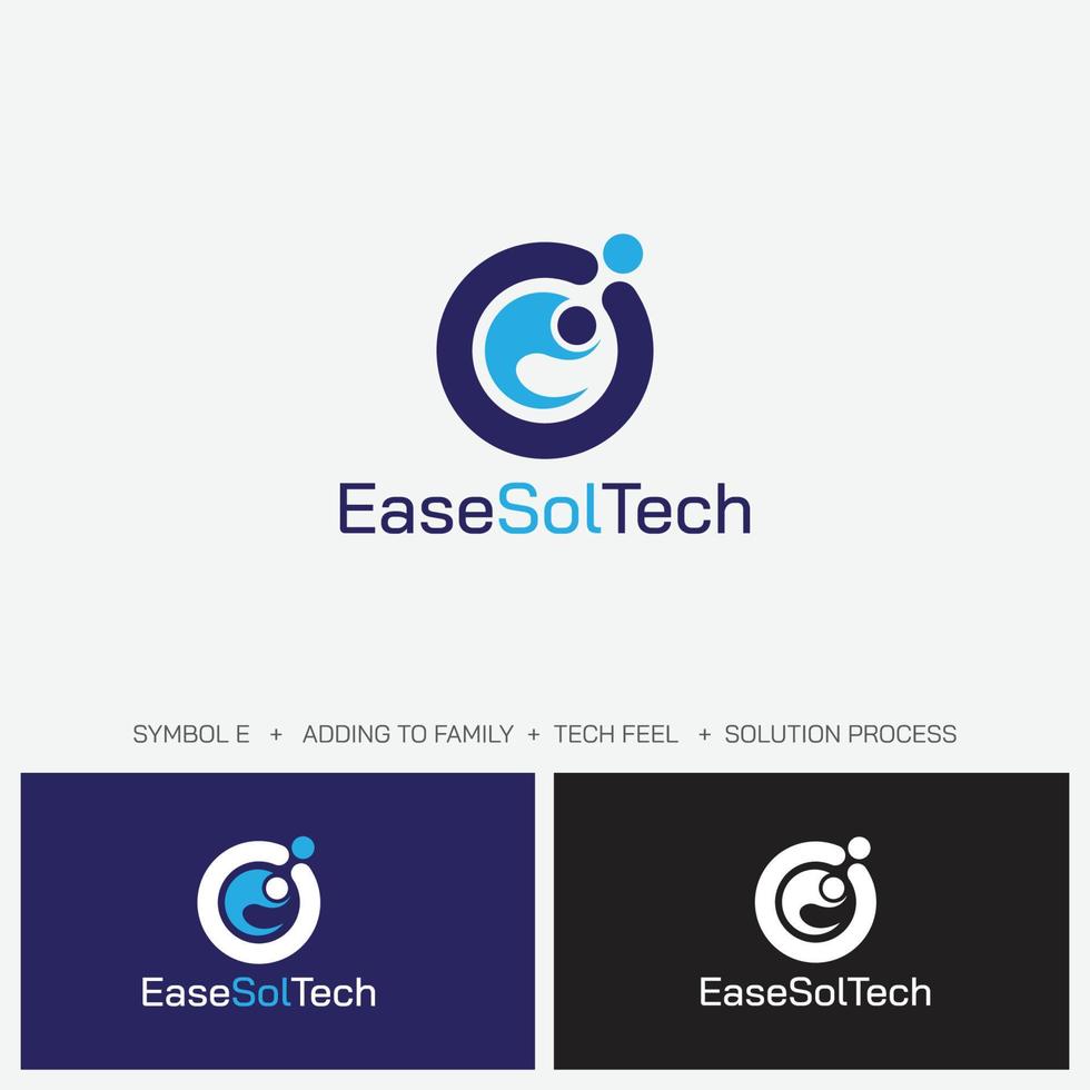 easysoltech Solution La technologie gens icône logo concept vecteur