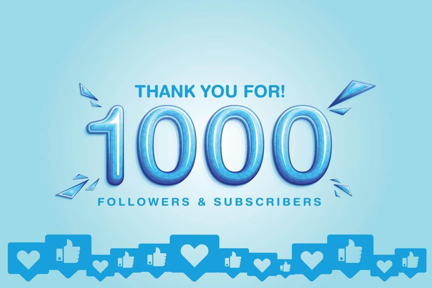 célébrer et admiratif le soutien de 1000 ou 1k suiveurs ou les abonnés vecteur
