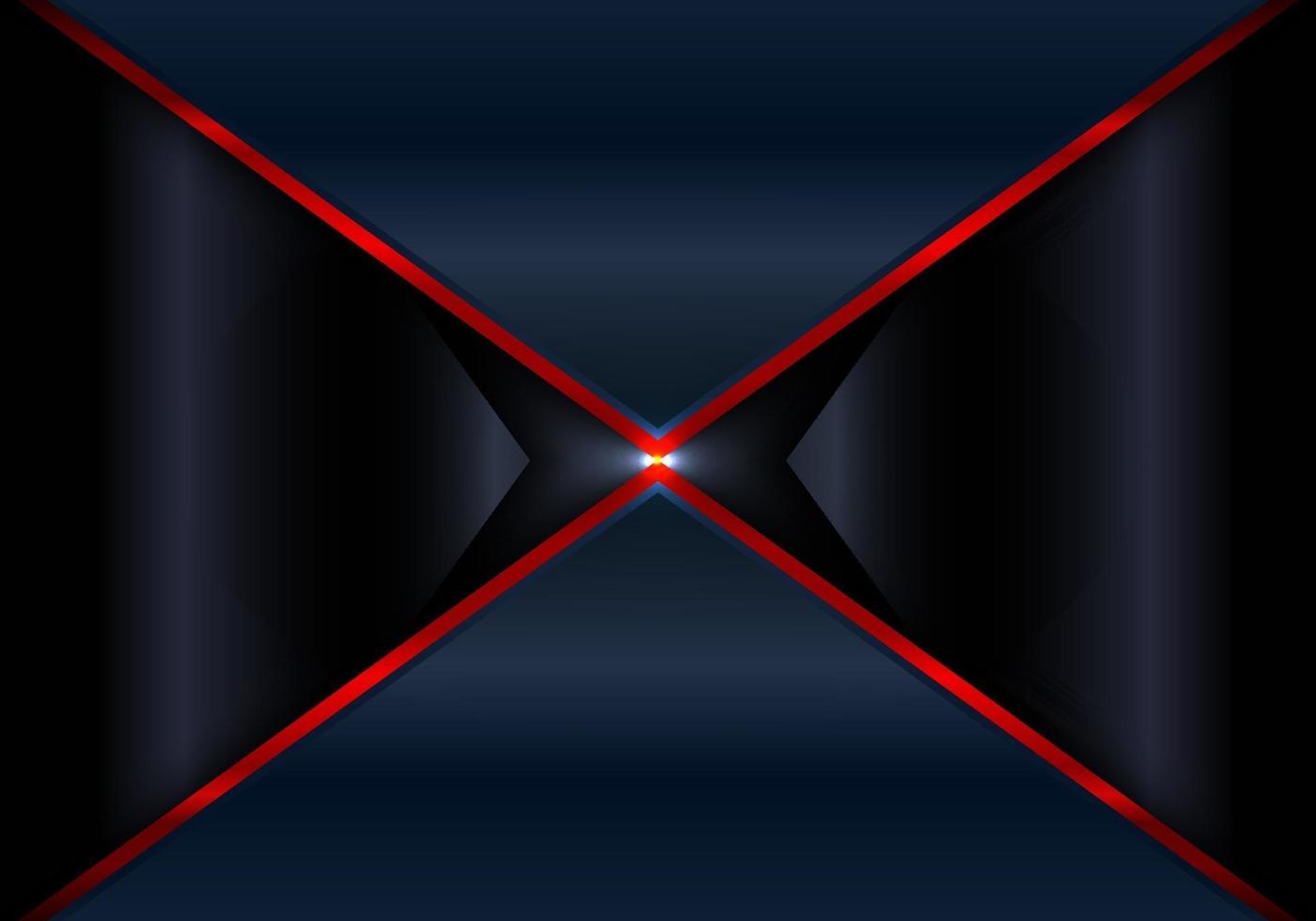 Abstrait triangle bleu couche de chevauchement géométrique avec le concept de technologie de ligne rouge vecteur