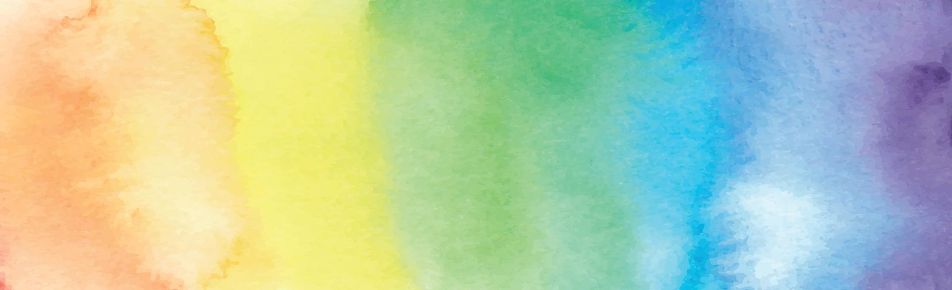 texture panoramique d'aquarelle multicolore réaliste sur fond blanc - vecteur