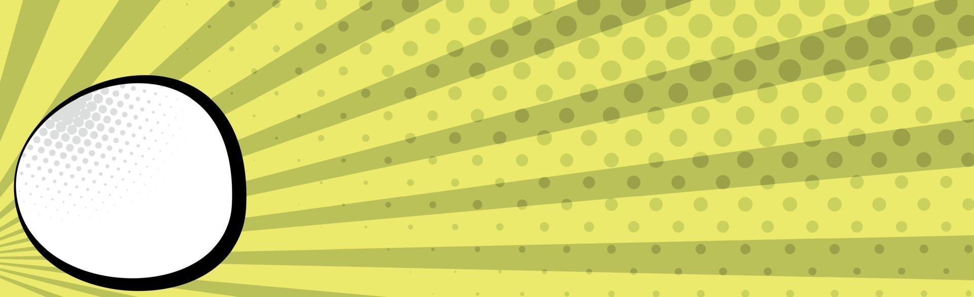 zoom bande dessinée jaune panoramique avec des lignes - vecteur