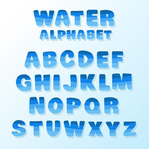 Vecteur de l'alphabet de l'eau