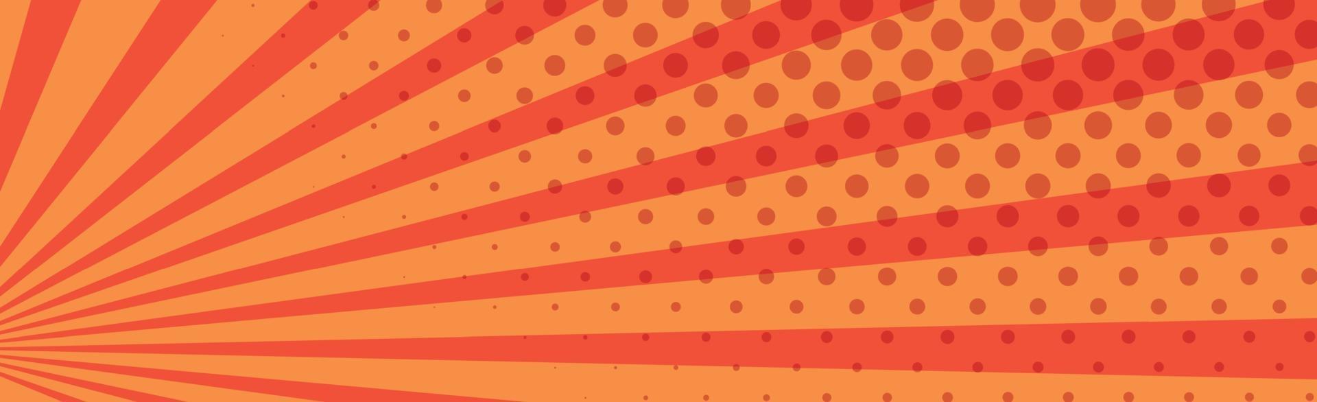 zoom bande dessinée orange panoramique avec des lignes - vecteur