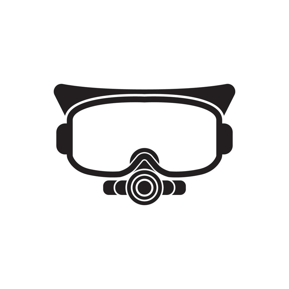 plongée des lunettes de protection icône symbole, illustration conception modèle. vecteur