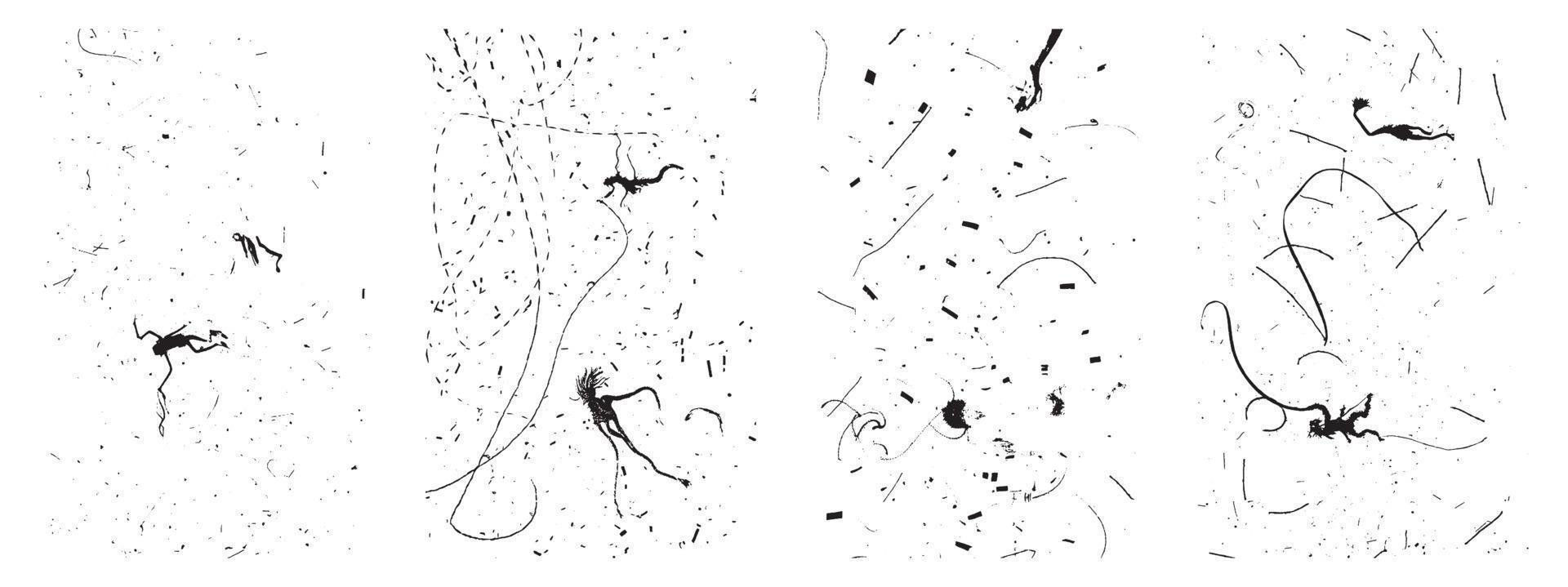 ensemble de grungy vieilli affligé textures. rétro vecteur illustration avec noir et blanc superpositions. eps dix.