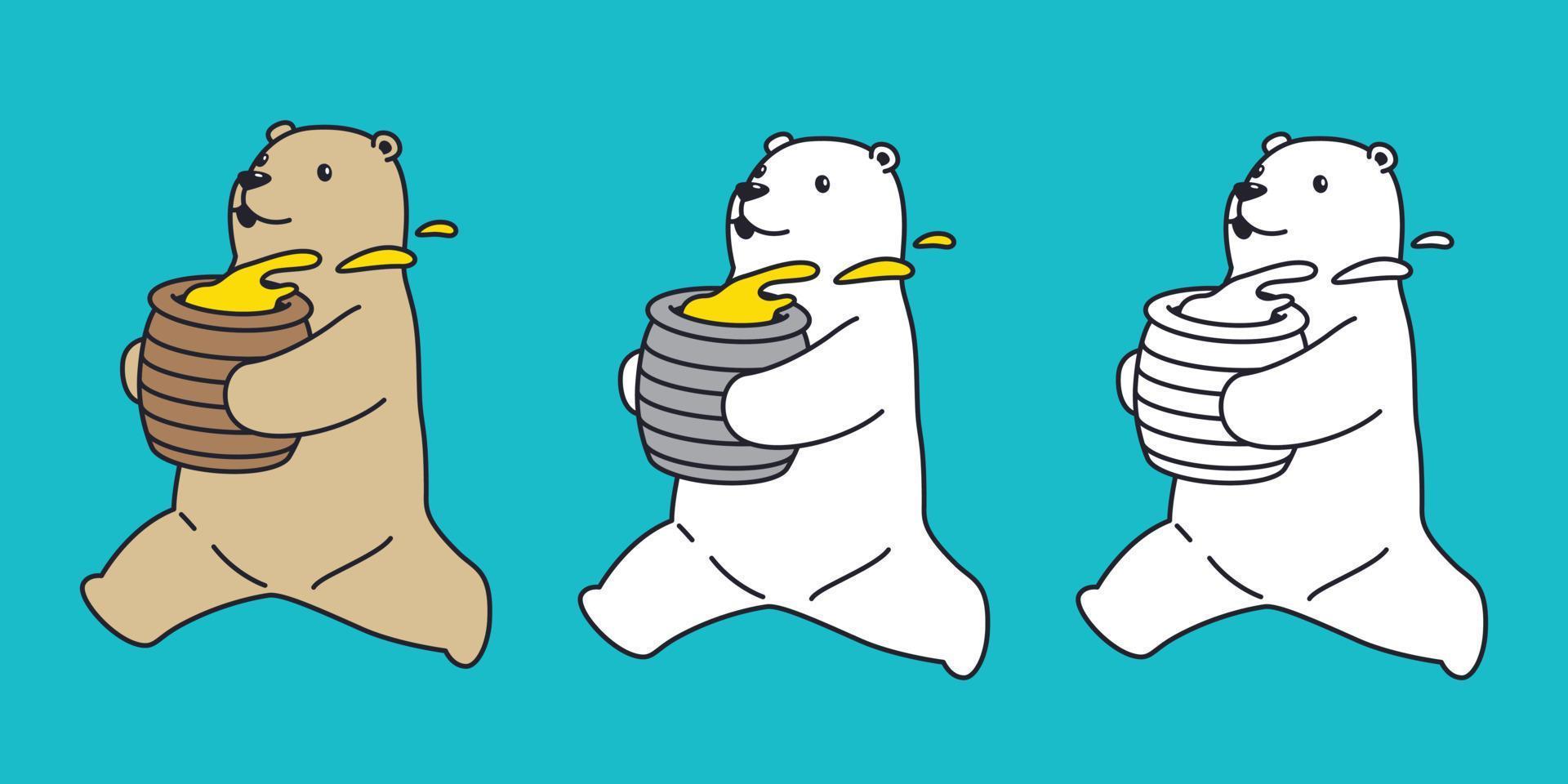 ours vecteur polaire ours icône logo nounours courir mon chéri personnage dessin animé griffonnage illustration