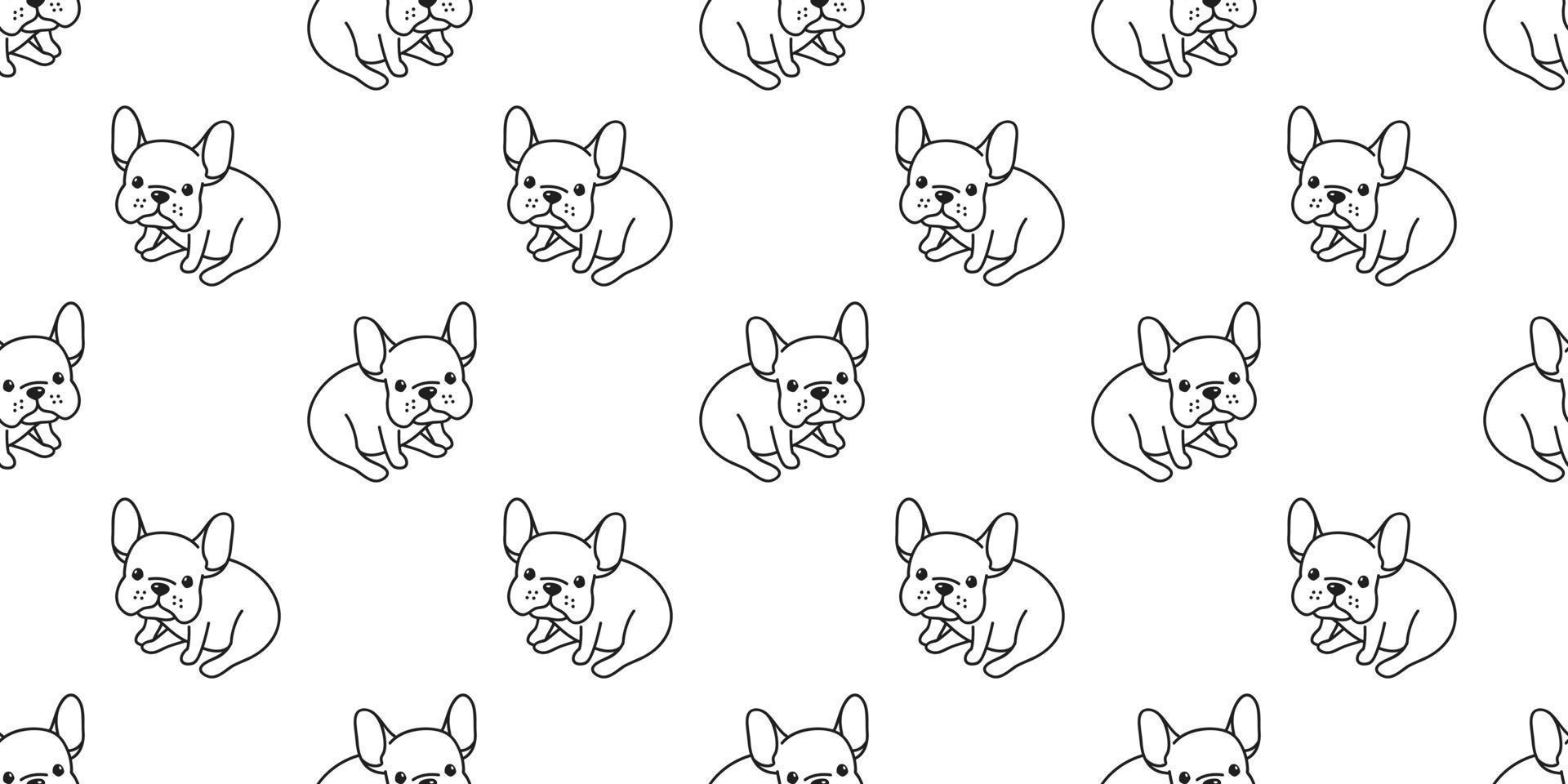 chien sans couture français bouledogue vecteur modèle carlin asseoir isolé fond d'écran Contexte blanc