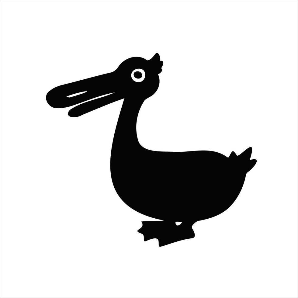 silhouette animal dessin animé canard OIE vecteur illustration