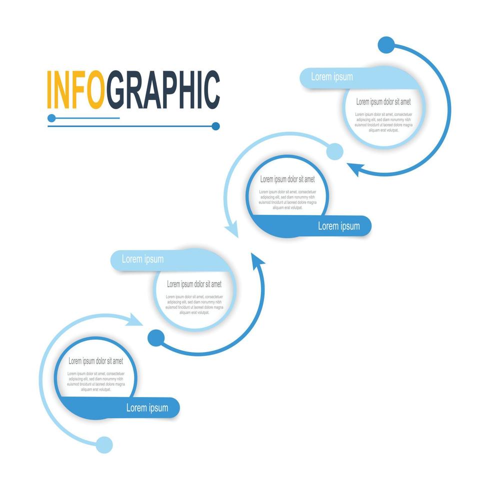 infographie cercle modèle 4 pas affaires Les données illustration. présentation chronologie infographie modèle. vecteur