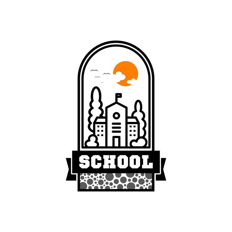 rétro école logo vecteur