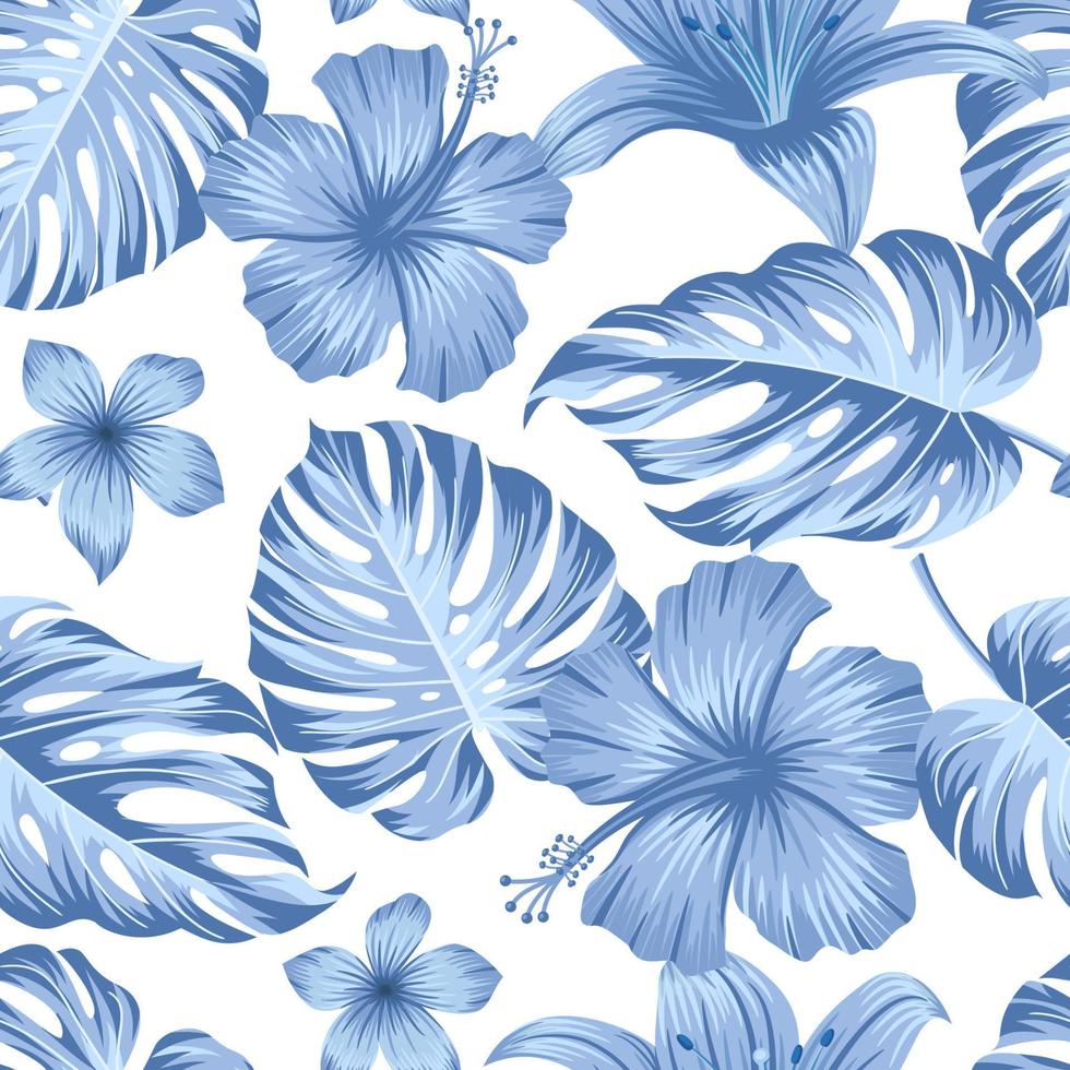 motif floral sans couture avec des feuilles. fond tropical vecteur