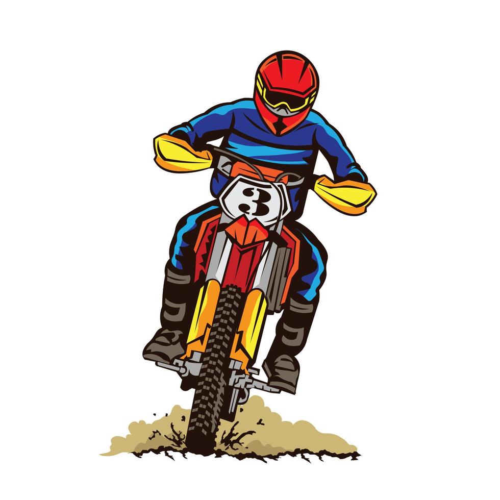 motocross enduro vecteur illustration, parfait pour t chemise conception et championnat un événement logo conception