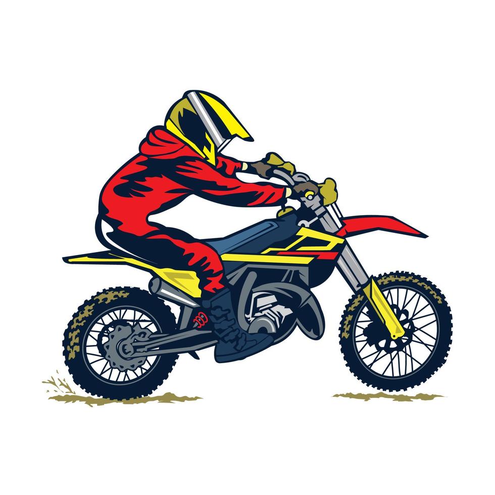 motocross enduro vecteur illustration, parfait pour t chemise conception et championnat un événement logo conception