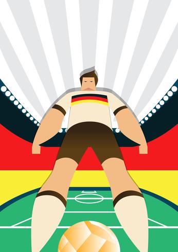 Joueurs de football de coupe du monde de l'Allemagne posant des poses vecteur